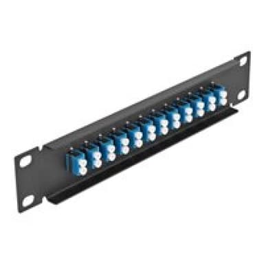 DELOCK 10? LWL Patchpanel 12 Port LC Duplex blau 1 HE schwarz