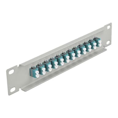 DELOCK 10? LWL Patchpanel 12 Port LC Duplex aqua 1 HE grau