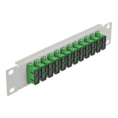 DELOCK 10? LWL Patchpanel 12 Port SC Duplex grün 1 HE grau