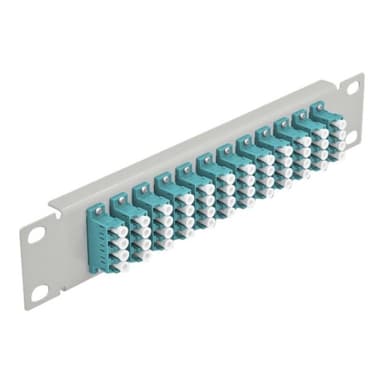 DELOCK 10? LWL Patchpanel 12 Port LC Quad aqua 1 HE grau