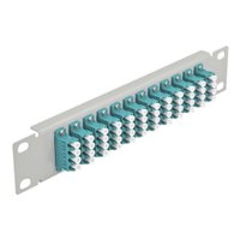 DELOCK 10? LWL Patchpanel 12 Port LC Quad aqua 1 HE grau
