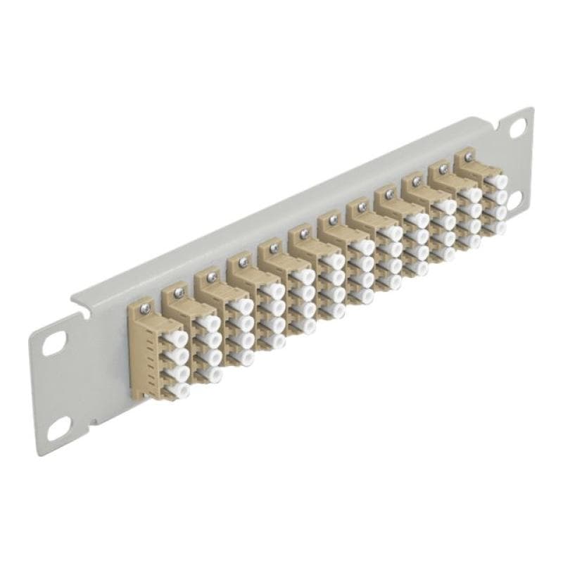 DELOCK 10? LWL Patchpanel 12 Port LC Quad beige 1 HE grau