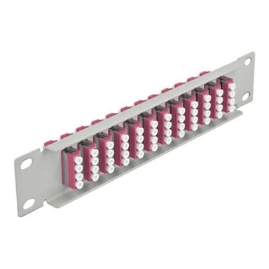 DELOCK 10? LWL Patchpanel 12 Port LC Quad violett 1 HE grau