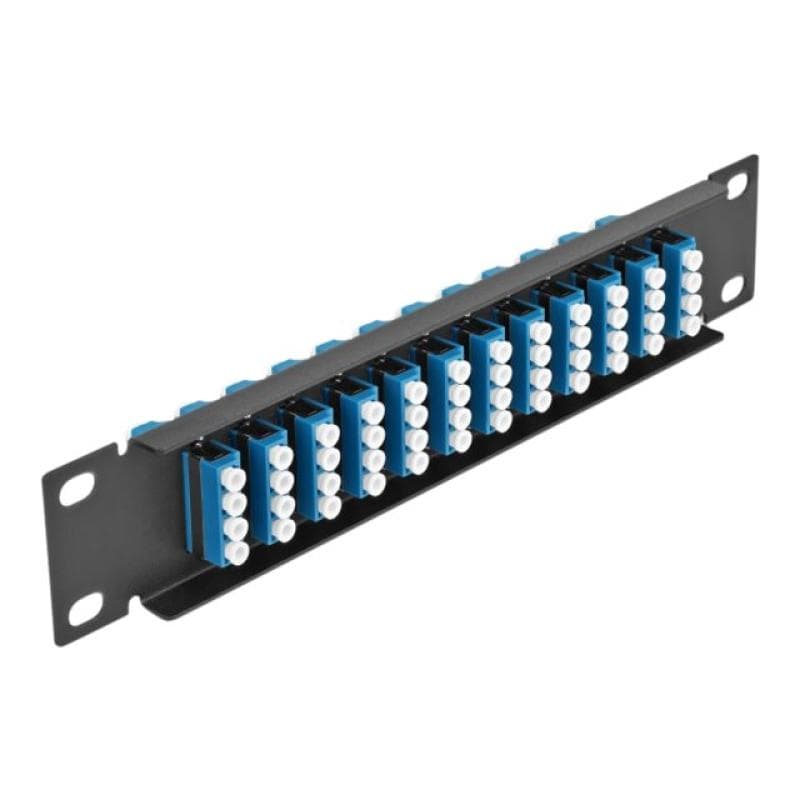 DELOCK 10? LWL Patchpanel 12 Port LC Quad blau 1 HE schwarz