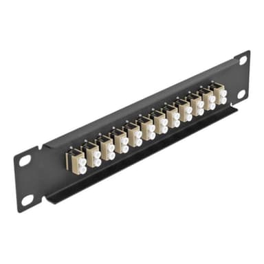 DELOCK 10? LWL Patchpanel 12 Port LC Duplex beige 1 HE schwarz