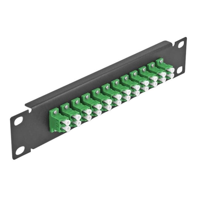 DELOCK 10? LWL Patchpanel 12 Port LC Duplex grün 1 HE schwarz