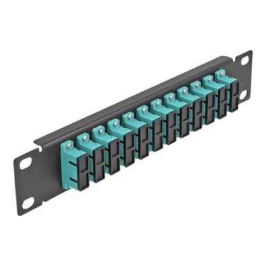 DELOCK 10? LWL Patchpanel 12 Port SC Duplex aqua 1 HE schwarz