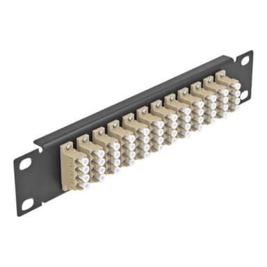 DELOCK 10? LWL Patchpanel 12 Port LC Quad beige 1 HE schwarz