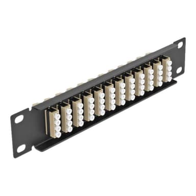 DELOCK 10? LWL Patchpanel 12 Port LC Quad beige 1 HE schwarz