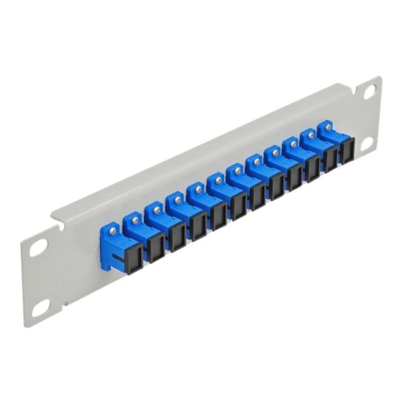 DELOCK 10? LWL Patchpanel 12 Port SC Simplex blau 1 HE grau