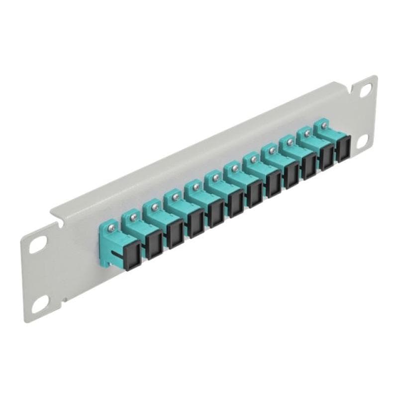 DELOCK 10? LWL Patchpanel 12 Port SC Simplex aqua 1 HE grau