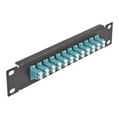 DELOCK 10? LWL Patchpanel 12 Port LC Duplex aqua 1 HE schwarz