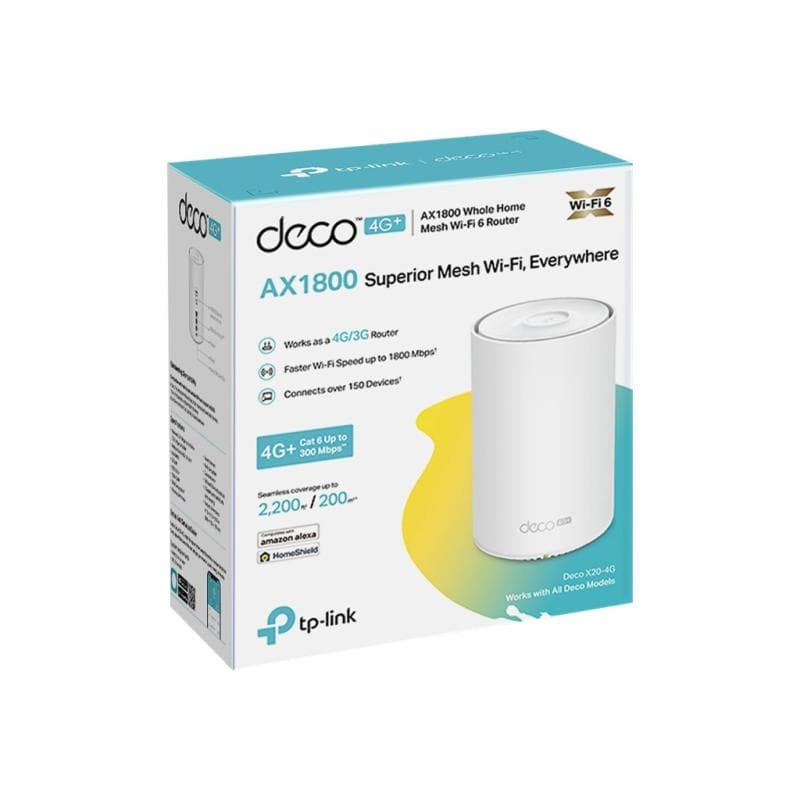 TP-LINK 4G+ AX1800 Whole Home Mesh Wi-Fi 6 Router, Build-In 300Mbps 4G+ LTE Advanced Modem
