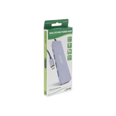 INLINE USB 3.2 USB-Typ C Multi Hub (4x USB-A 5Gb/s + USB Typ-C (Data/PD 87W), OTG