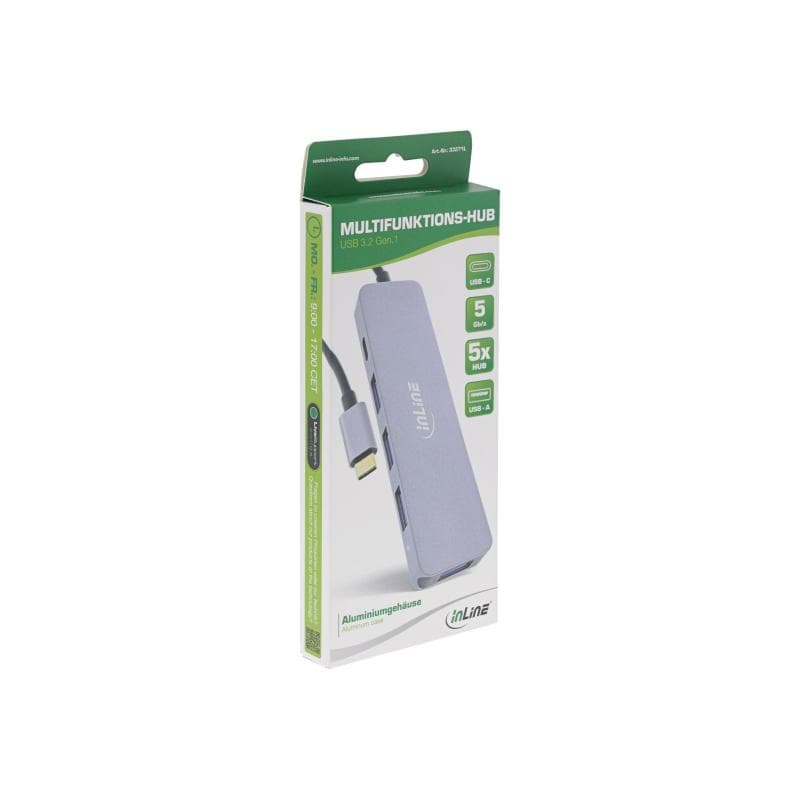 INLINE USB 3.2 USB-Typ C Multi Hub (4x USB-A 5Gb/s + USB Typ-C (Data/PD 87W), OTG