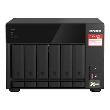 QNAP TVS-675-8G 6-bay NAS KX-U6580 8C/8T 2.5GHz 8GB 6xSATA 6Gb/s bays 2xM.2 NVMe PCIe Gen3 SSD slots