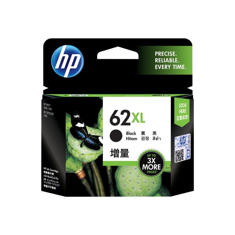 HP 62XL - 12 ml - Hohe Ergiebigkeit - Schwarz - original - Tintenpatrone - für Envy 55XX, 56XX, 76XX