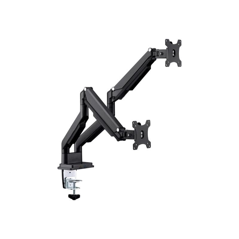 INLINE Tischhalterung mit Lifter und USB/Audio, beweglich, für zwei Monitore bis 81cm (32″)