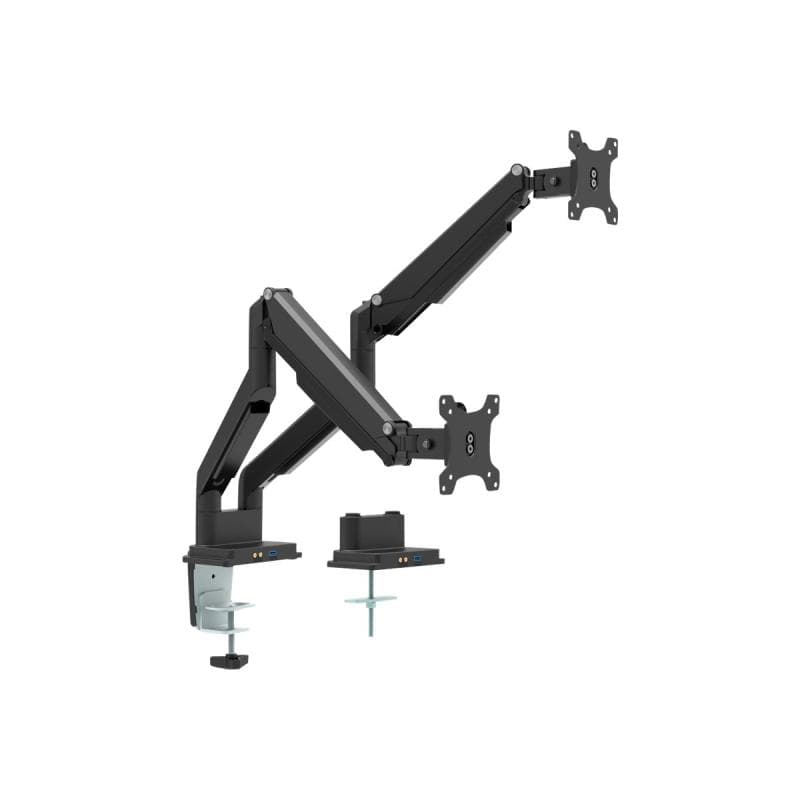 INLINE Tischhalterung mit Lifter und USB/Audio, beweglich, für zwei Monitore bis 81cm (32″)