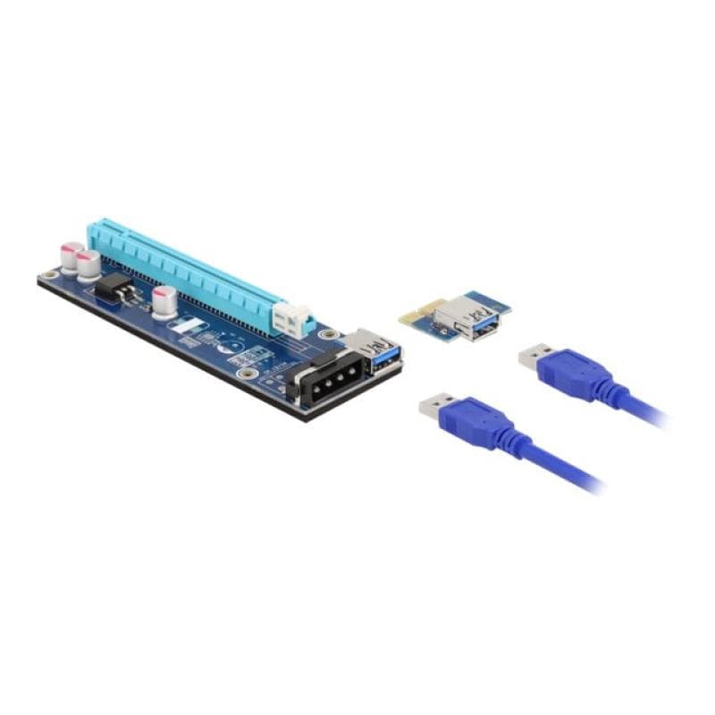 DELOCK Riser C. PCIe x1>x16+16cm USB | 41430
