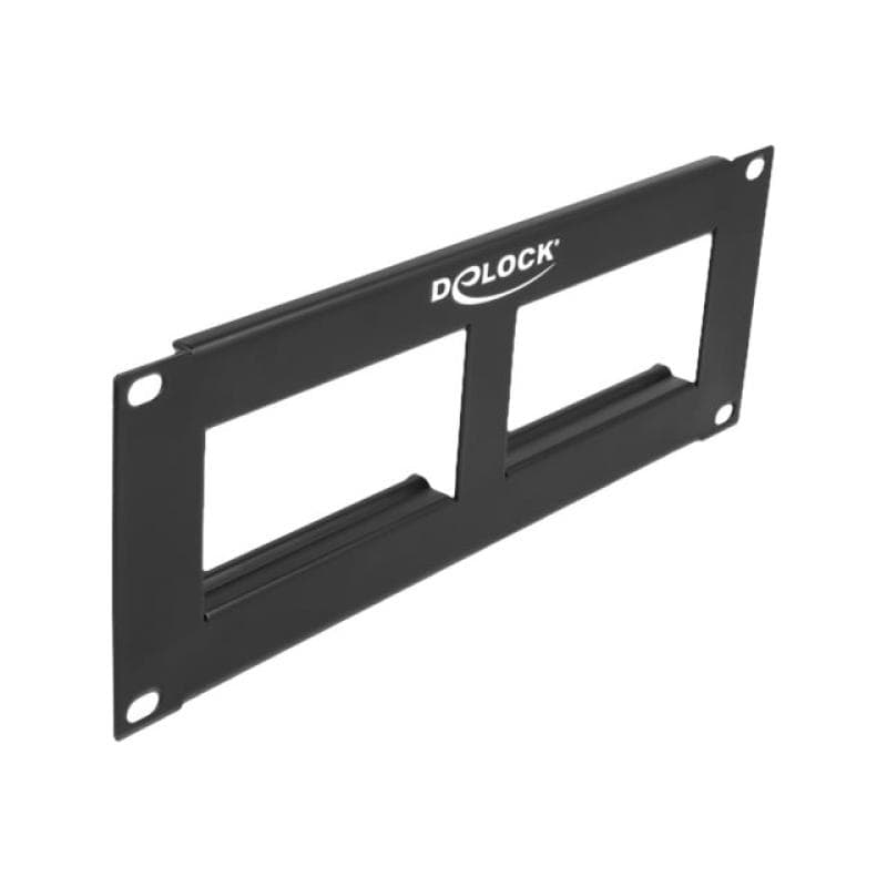 DELOCK Easy 45 10 Zoll Patchpanel Ausschnitt 2 x 90,5 x 45,2 mm, 2 HE, schwarz