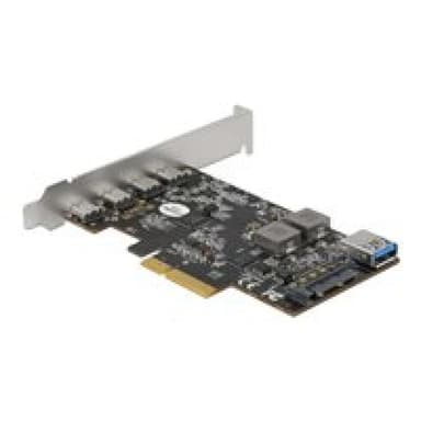 DELOCK PCIe x4>4xUSB-C+USB-A SS LP | 90059