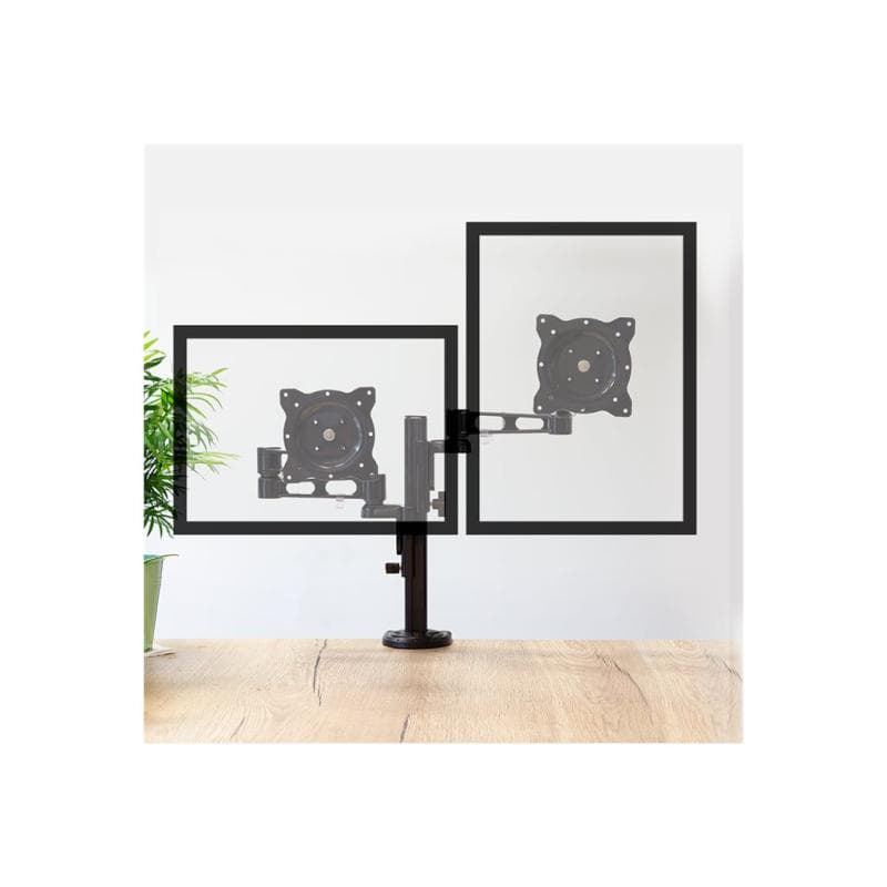 LOGILINK Dual Monitor mount, 13″-26″, aluminum, separate height adjustment