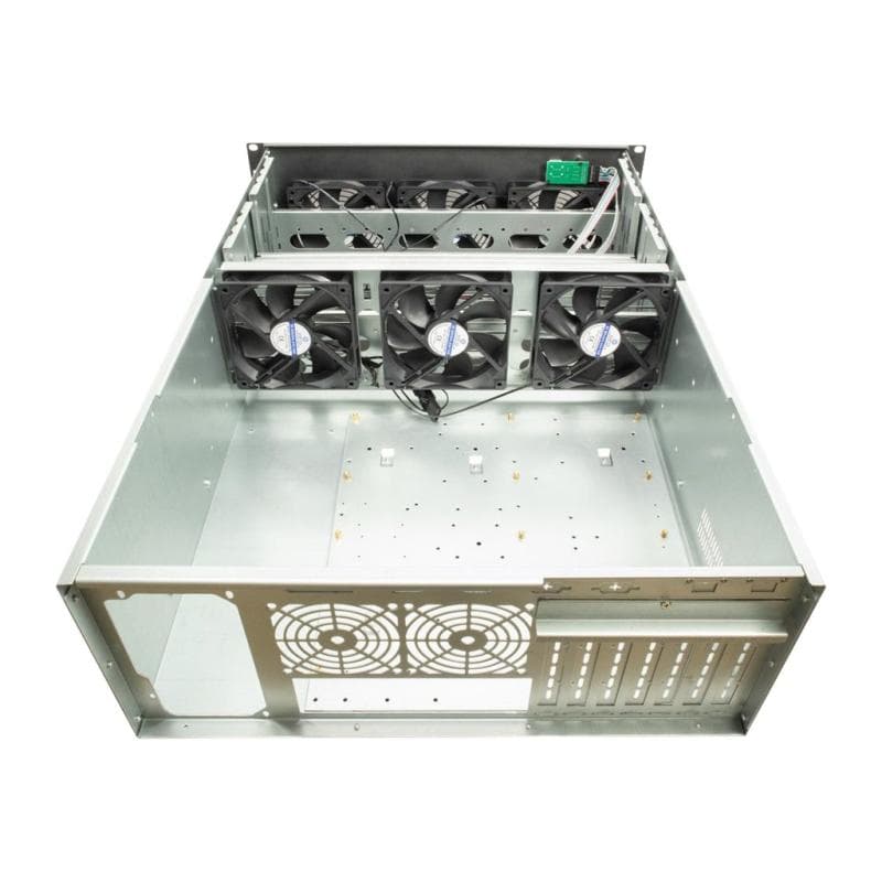 INTERTECH Mining-Rack 4F28 4HE 6 x 120mm Lüfter 2X2.0 USB retail