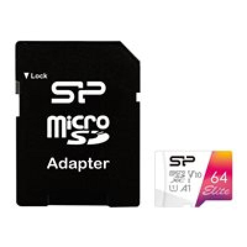 SILICON POWER memory card Elite Micro SDXC 64GB UHS-I A1 V10