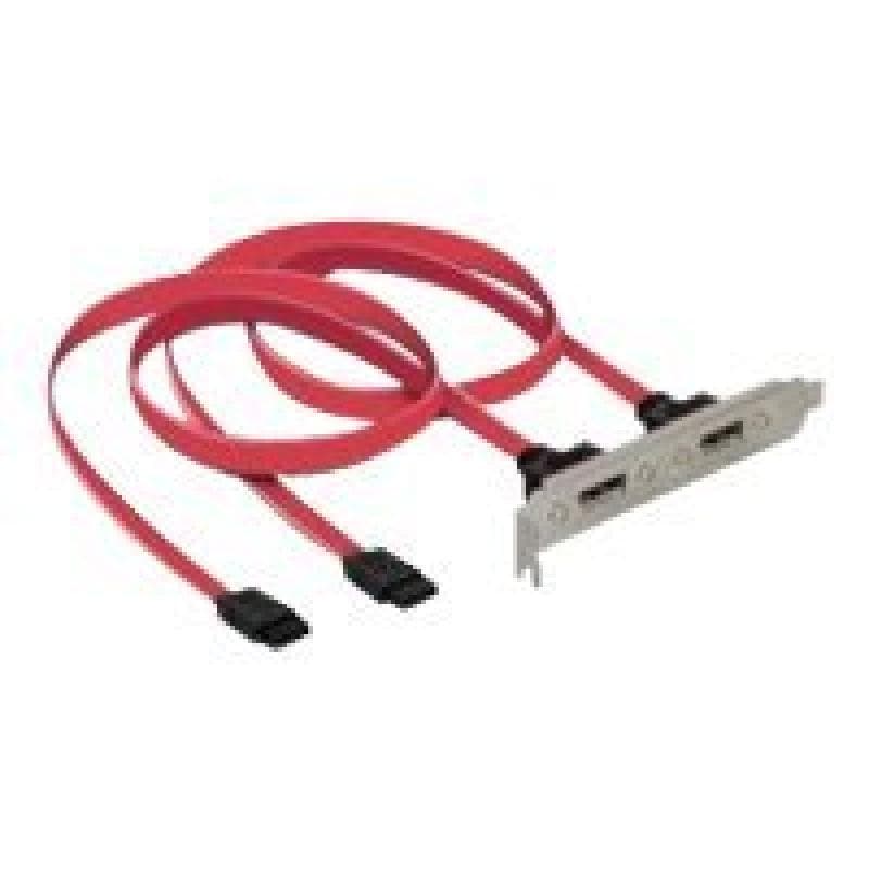 DELOCK Slotblech intern 2x SATA zu 2x eSATA extern