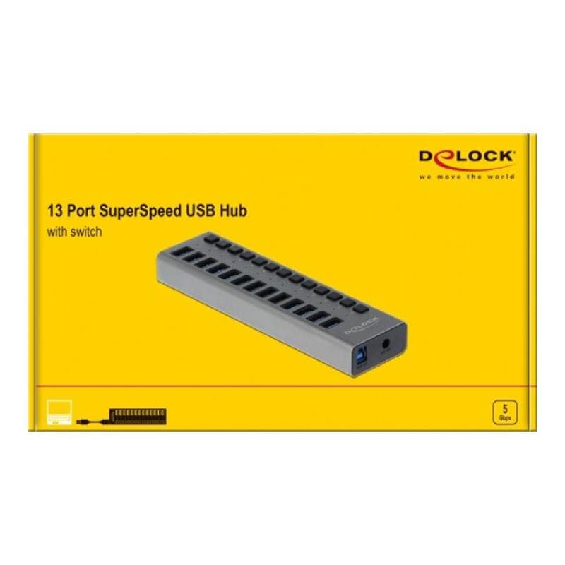 DELOCK Ext. SS USB Hub 13Ports +Schalter