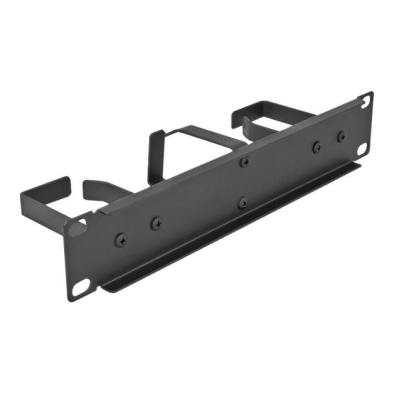 DELOCK 10? Kabelmanagement Rangierpanel mit 3 Metall Bügeln (2 x horizontal, 1 x vertikal) 1 HE schw