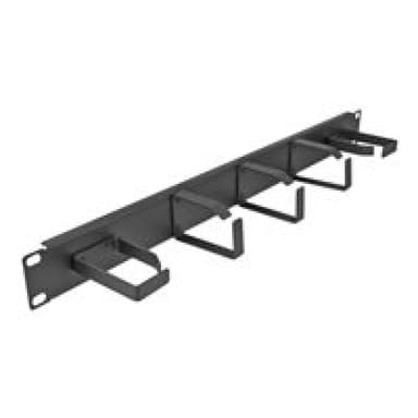 DELOCK 19? Kabelmanagement Rangierpanel mit 5 Metall Bügeln (2 x horizontal, 3 x vertikal) 1 HE schw