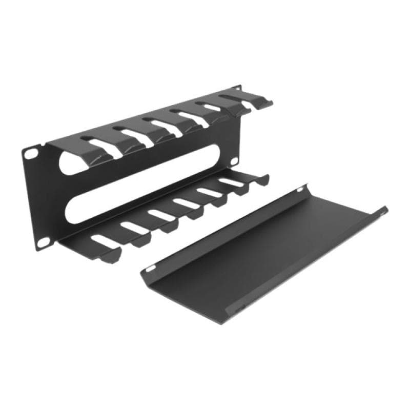 DELOCK 10? Kabelmanagement Rangierpanel mit 2 Öffnungen 1 HE schwarz
