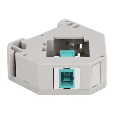 DELOCK Hutschienenadapter mit Keystone SC Simplex Buchse zu Buchse aqua