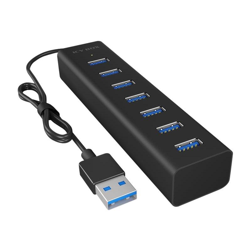 RAIDSONIC ICYBOX IB-HUB1700-U3 7-port hub with USB Type-A interface and power supply