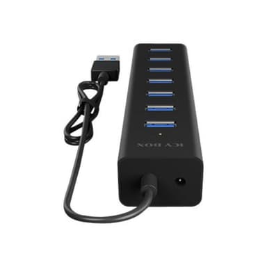 RAIDSONIC ICYBOX IB-HUB1700-U3 7-port hub with USB Type-A interface and power supply