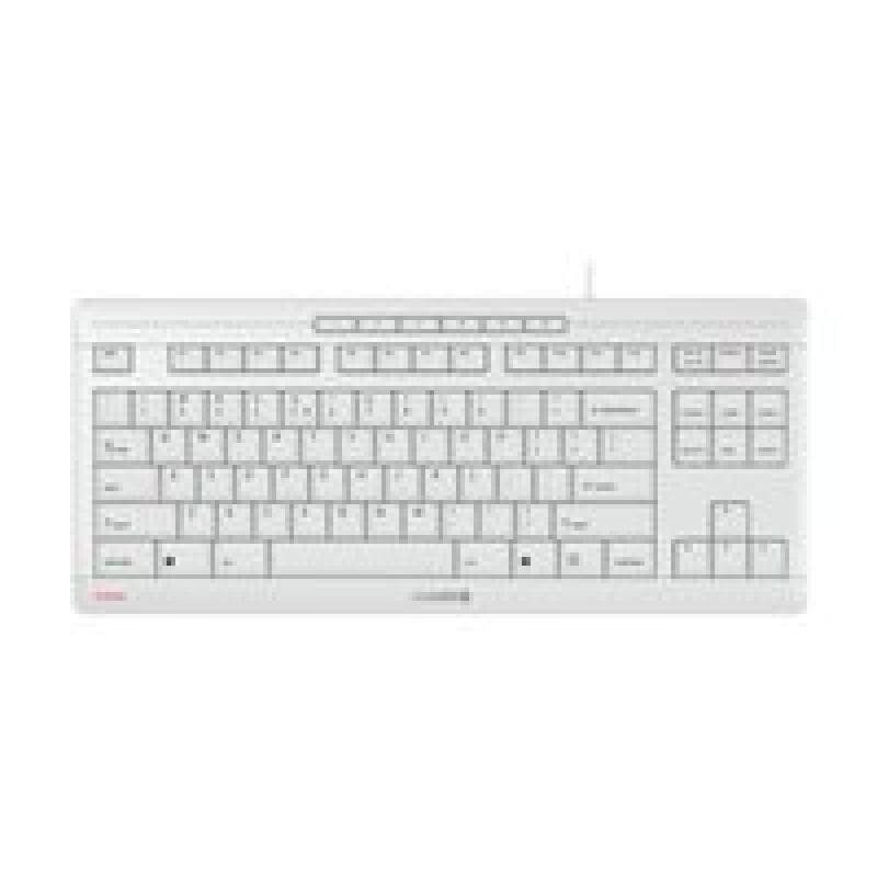 CHERRY TAS STREAM KEYBOARD TKL Corded EU-Layout grau