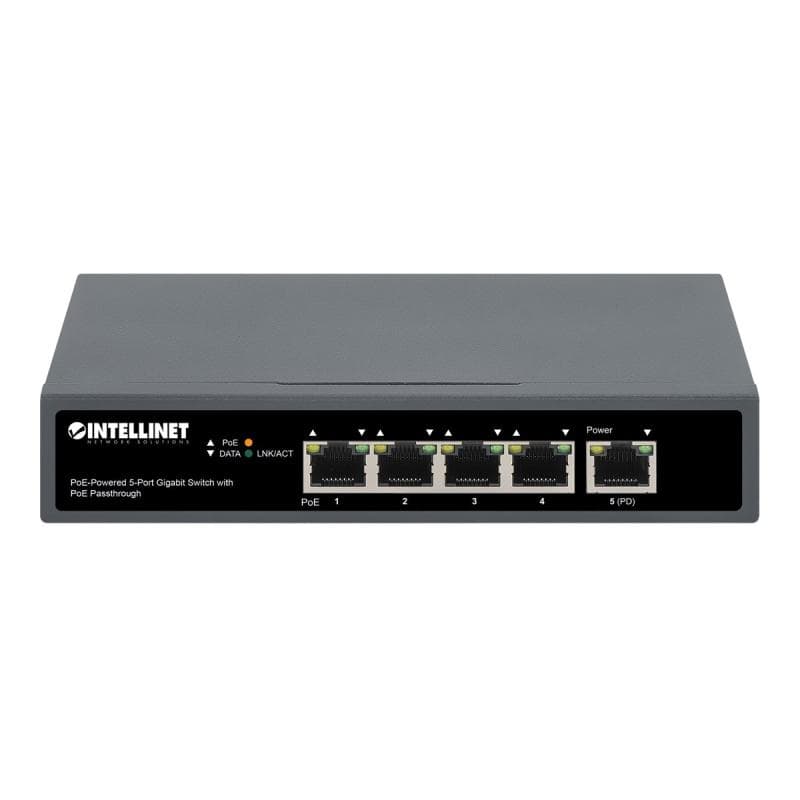 INTELLINET 4-Port Gigabit+1GE (PD) High PoE Switch