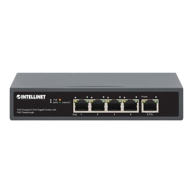 INTELLINET 4-Port Gigabit+1GE (PD) High PoE Switch