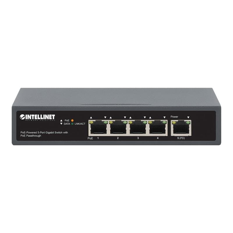 INTELLINET 4-Port Gigabit+1GE (PD) High PoE Switch