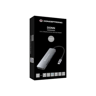 CONCEPTRONIC Adapter USB Hub->HDMI,USB-C PD,1x3.0/1x2.0USB
