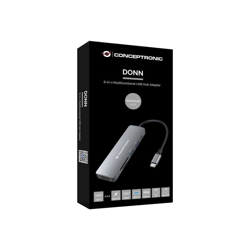 CONCEPTRONIC Adapter USB Hub->HDMI,USB-C PD,1x3.0/1x2.0USB