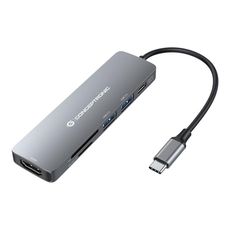 CONCEPTRONIC Adapter USB Hub->HDMI,USB-C PD,1x3.0/1x2.0USB