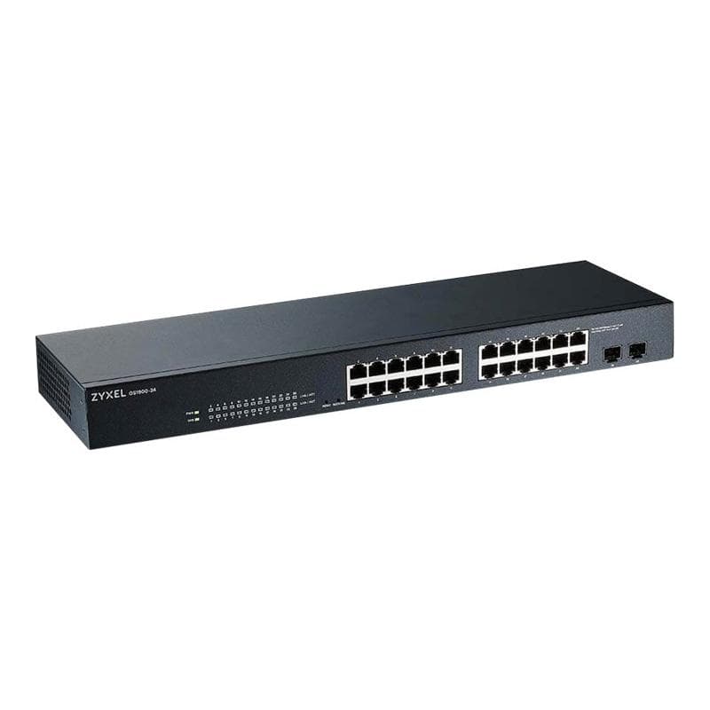 ZYXEL 24 Port GbE L2 Smart Switch, rackmount, fanless V2