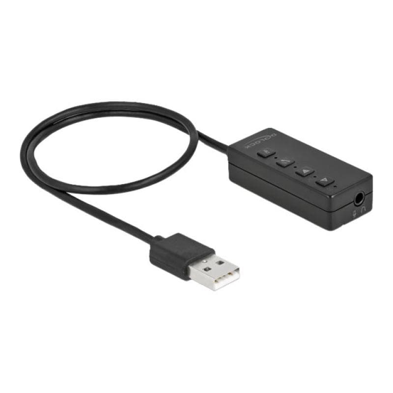 DELOCK USB Headset und Mikrofon Adapter mit 2 x 3,5 mm Klinkenbuchse für Windows und Mac OS