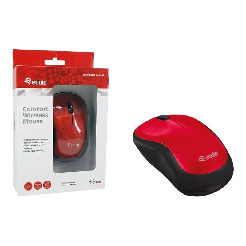 EQUIP Optische Maus kabellos rot mini