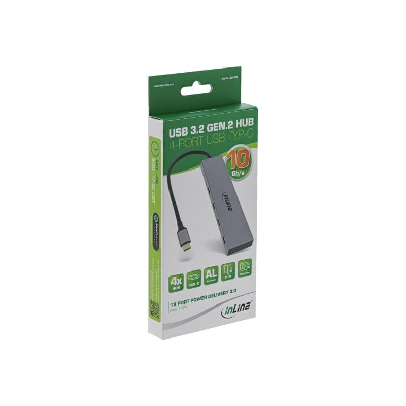 INLINE USB 3.2 Gen.2 Hub, USB Typ-C zu 4 Port Typ-C (1 Port power through bis 100W