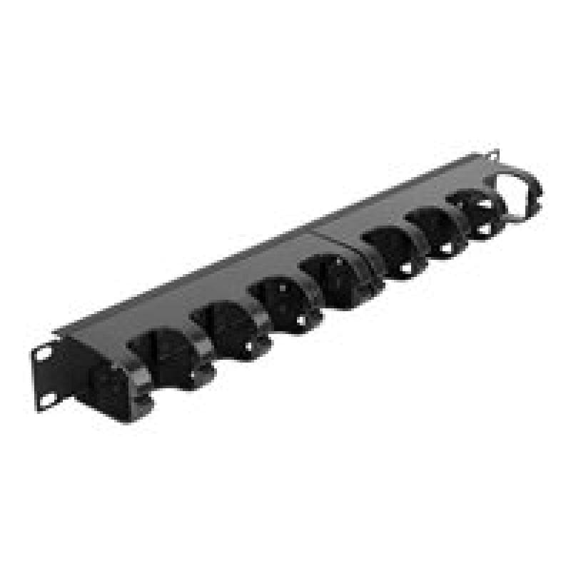 DELOCK 66849 - Kabelmanagementtafel - Schwarz - Metall - Kunststoff - 1U - 48,3 cm (19″ ) - 44 mm (6