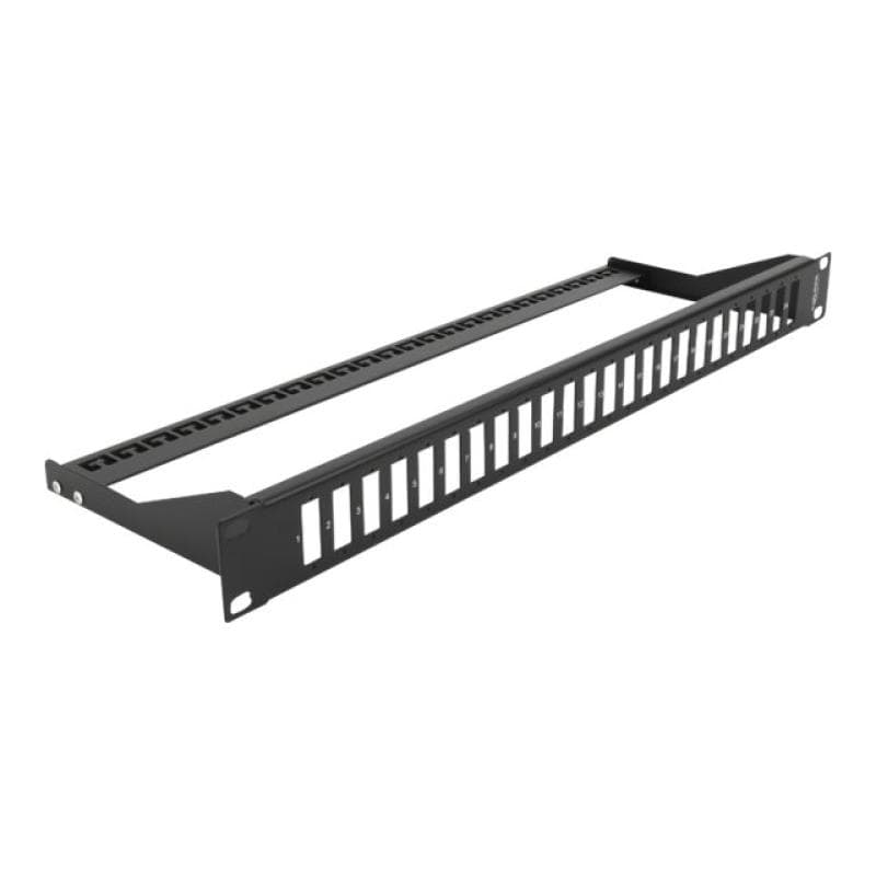 DELOCK - Patchpanel (Blindblech) - Rack montierbar - Schwarz - 1U - 48,3 cm (19″) - 24 Ports (43406)